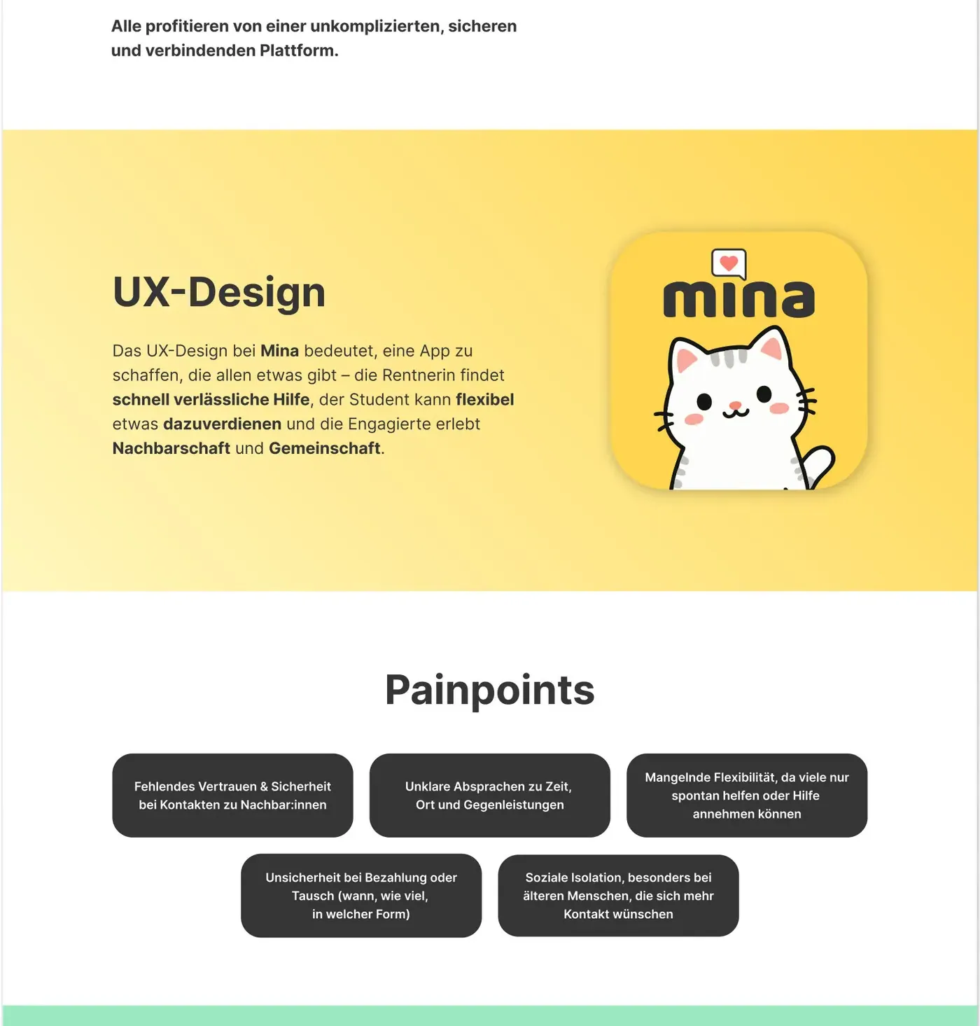 Mina – UX/UI Case Study Case Study — Abschnitt 3