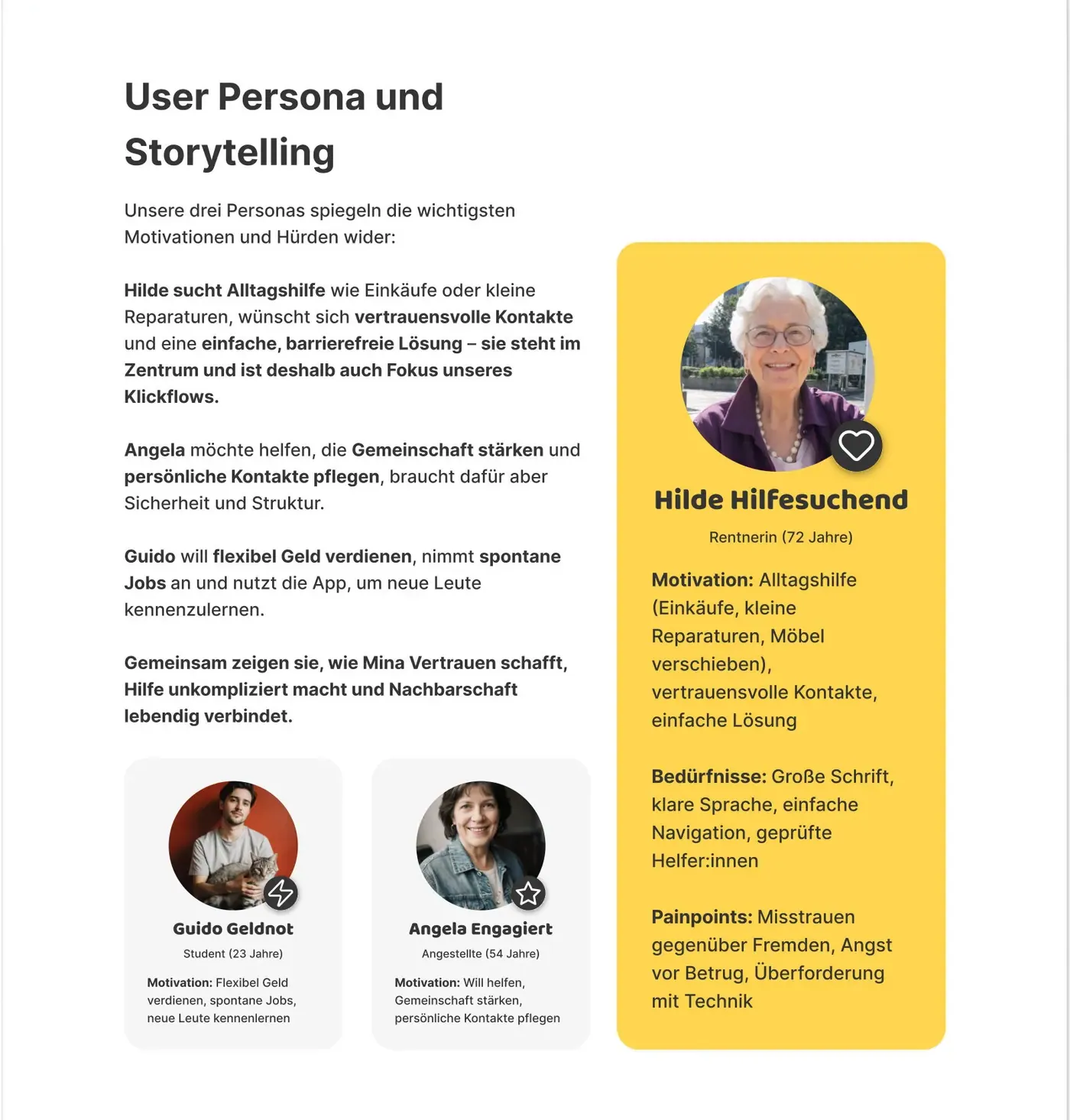 Mina – UX/UI Case Study Case Study — Abschnitt 5