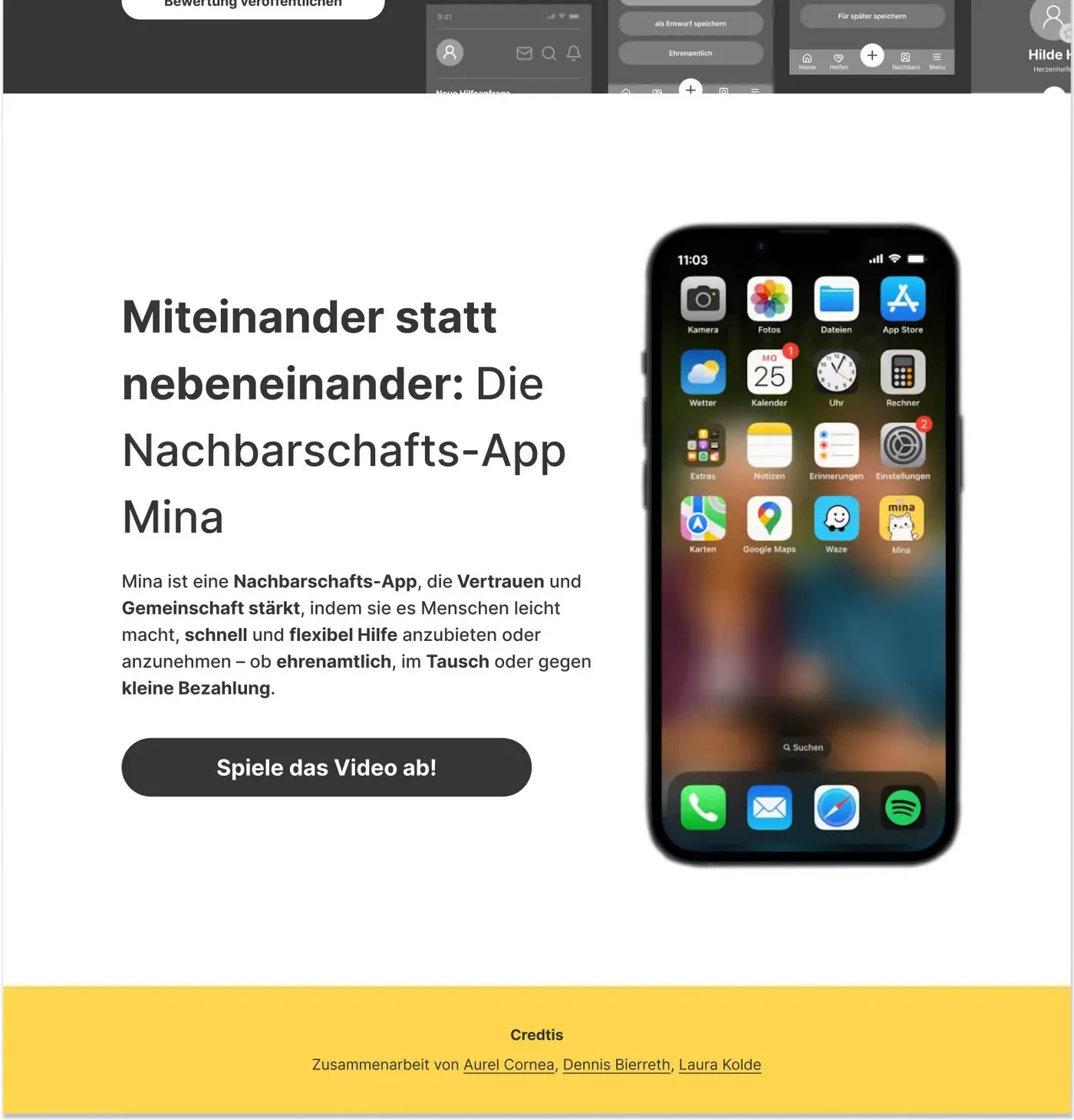 Mina – UX/UI Case Study Case Study — Abschnitt 11
